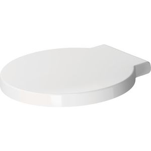 Starck 1 closetzitting m.deksel wit/scharnieren chroom