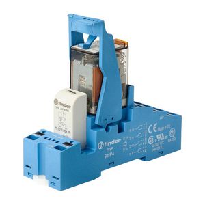 Interfacerelais 4 wisselcontacten 7A 12V AC blauw