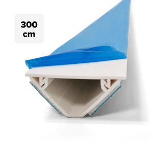 Lengte a 3m. leidingkoker zelfklevend driehoek 49x22mm wit met folie