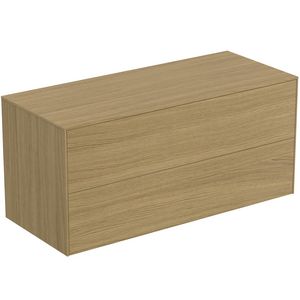 Conca wastafelmeubel 120x50x55cm 2 laden afdekblad zonder uitsnijding light oak
