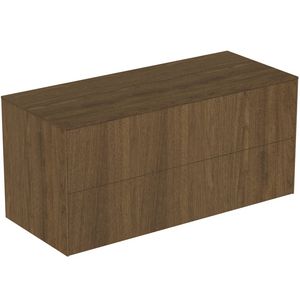 Conca wastafelmeubel 120x50x55cm 2 laden afdekblad zonder uitsnijding dark walnut