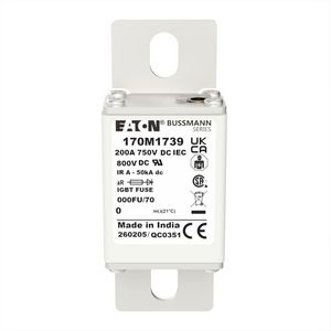 Zekeringelement FUSE 200A 750V DC IEC aR 000FN/70 VVE=40