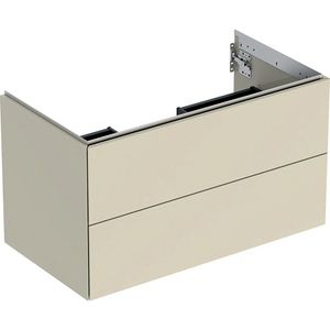 Wastafelonderkast 2x la 90cm zandgrijs hoogglans ONE
