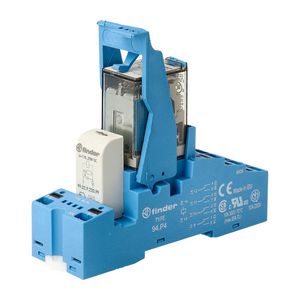 Interfacerelais 4 wisselcontacten 7A 110V DC blauw