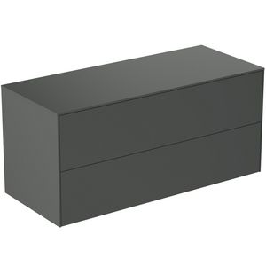 Conca wastafelmeubel 120x50x55cm 2 laden afdekblad zonder uitsnijding mat antraciet