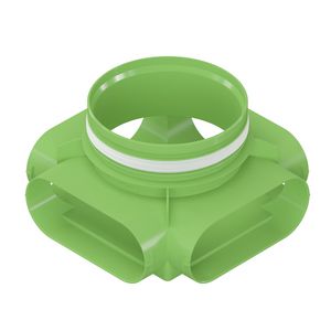 Vloerplenum /plafondplenum  4xovaal 1xØ160mm