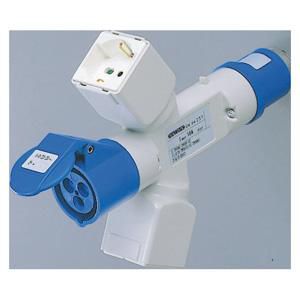 VERTAKTE ADAPTER IP44-2 CONTACTDOOS-BEDRAAD-STEKKE VVE=5