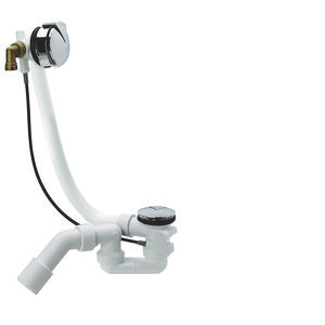 Badafvoer AVT70 overloop met watertoevoer 70cm kunststof/chr