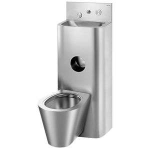 Combinatie wastafel+wandcloset Combi KOMPACT TC gecentreerd RVS 304 mat