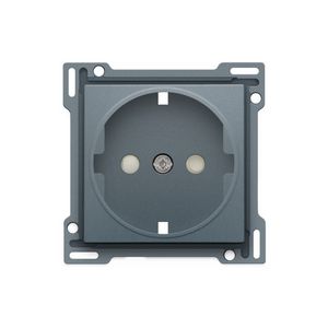 Afwerkingsset stopcontact randaarde/besch.afsl. blue grey