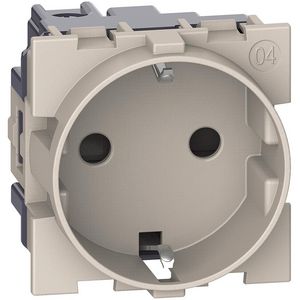 Sierplaat contactdoos schuko zand 2 modulen LivingNow