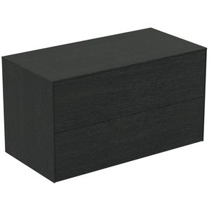 Conca wastafelmeubel 100x50x55cm 2 laden afdekblad zonder uitsnijding smoked oak