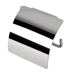 Closetrolhouder chroom met klep HOTEL 125x120x27mm