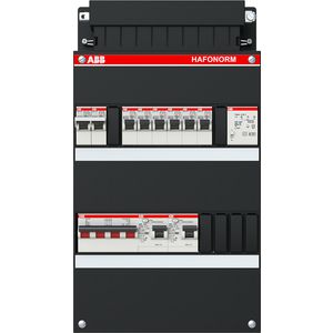 Groepenkast 6 groepen achter 2x 30mA + F + T + HS 3-fase