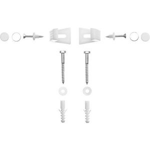Montageset tbv staand closet m. afdekkappen wit/chr