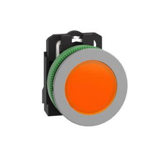 flush mounted pilot light complete 110...120V orange cp grey