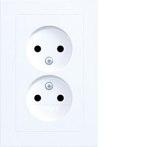 Dubbele wandcontactdoos ongeaard vlak A.1 lichtwit m