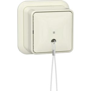 Trekschakelaar uit-wis + K/P25 Opbouw creme wit