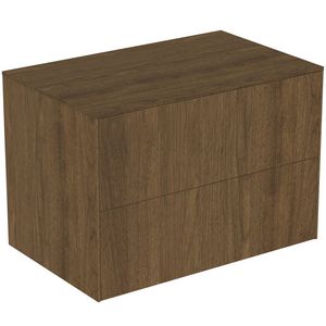 Conca wastafelmeubel 80x50x55cm 2 laden afdekblad zonder uitsnijding dark walnut