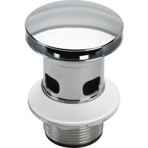 Schachtplaat 1.1/4"x63x75 m.OL chroom m.ronde kliksl./afsl.b.