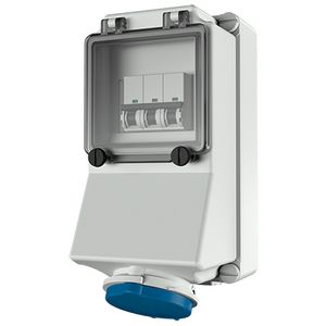 Wandcontactdoos 16A 3-polig 6H 230V IP44 + autom.