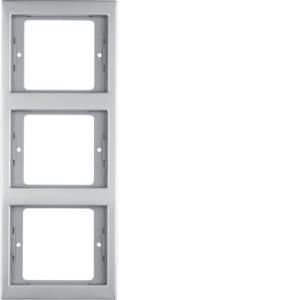 Afdekraam 3-v vert. berker K.5 edelstaal