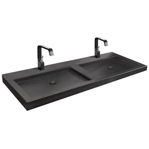 Wastafel 221 Beton Dark 120,5cm 2x kom met kraangat (i.c.m. meubel)