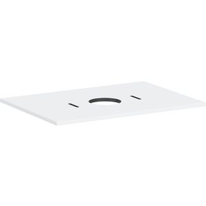 Console Xilesa E 780/550 met uitsparing midden waskom z. kraangat mat wit