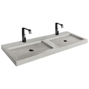 Wastafel 221 Beton Light 120,5cm 2x kom met kraangat (i.c.m. meubel)
