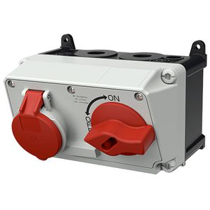 Wandcontactdoos 16A 5-polig  6H 400V IP44 AMAXX DUO
