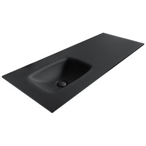 Wastafel 240 glas mat black 100.5x46cm 1x kom zonder kraangat (los besteld)