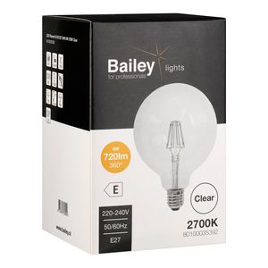 LED-lamp G125 CL FIL E27 6W 55W 720lm 827 helder