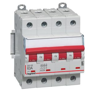 Lastschakelaar DX3 4-polig 63A rode hendel