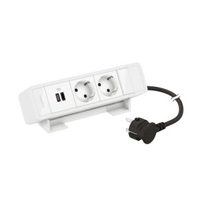 Bureaublok wit-2contactdoos+1 USB typeC 45W