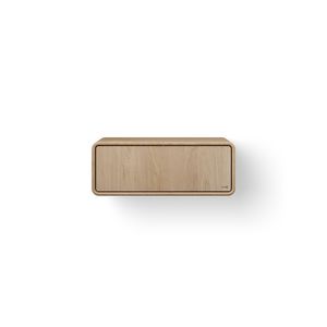 Badmeubelkast WOODEN ROUNDED FRAME 80cm eiken old grey 1x la