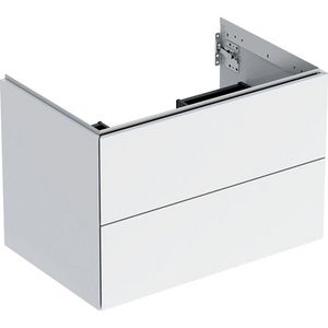 Wastafelonderkast 2x la 75cm wit hoogglans ONE