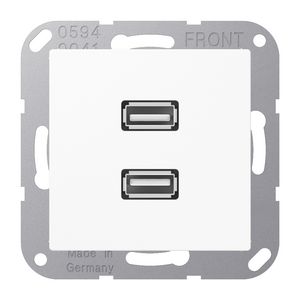 Afdekking AS500 alpin wit voor 2xUSB