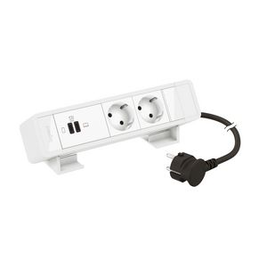 Bureaublok wit -2 contactdoos+1 USB C+C 63W