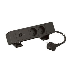 Bureaublok zwrt -2contactdoos+1 USB C+C 63W