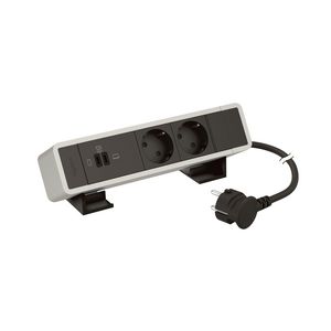 Bureaubok a.zwrt-2contactdoos+1 USB C+C 63W