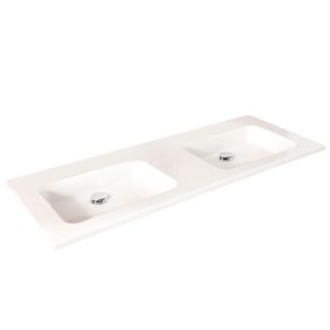Wastafel 20 glans wit 121cm 2x kom zonder kraangat (i.c.m. meubel)