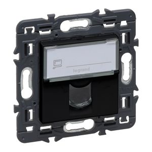 Wandcontactdoos RJ45 UTP Cat. 6 vol.app. zwart Valena Next