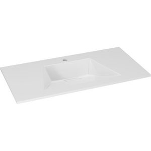 Meubelwastafel DESIGNO 90cm kunstmarmer wit 1x kraangat