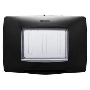 WATERDICHTE PLAAT ITALIAANSE STANDAARD-3 GANG IP55-ZWART-CHO