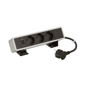 Bureaublok al.zwrt-3 contactdoos+1 USB C+C