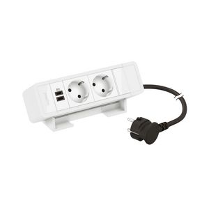 Bureaublok wit -2 contactdoos + 1 USB C+C