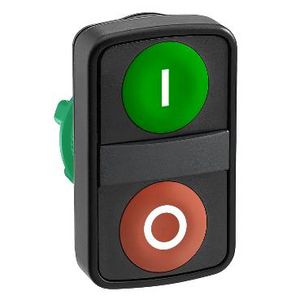 Dubbele kop drukknop 22mm Markering Groen/rood Harmony XB5