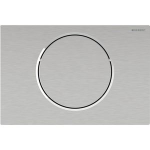 Sigma10 wc-besturing RVS plaat+toets: geborsteld ring: gepolijst tbv bekabelde armsteunbediening excl. trafo 12V