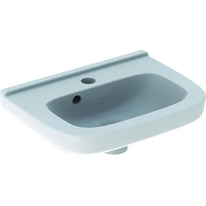 300 Basic fontein 40x25cm met kraangat + overloop wit