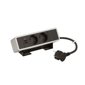 Bureaublok al.zwrt -2contactdoos+1 USB C+C
